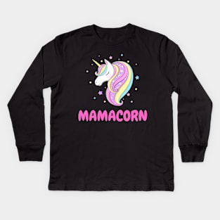 Mamacorn Unicorn Mom Kids Long Sleeve T-Shirt